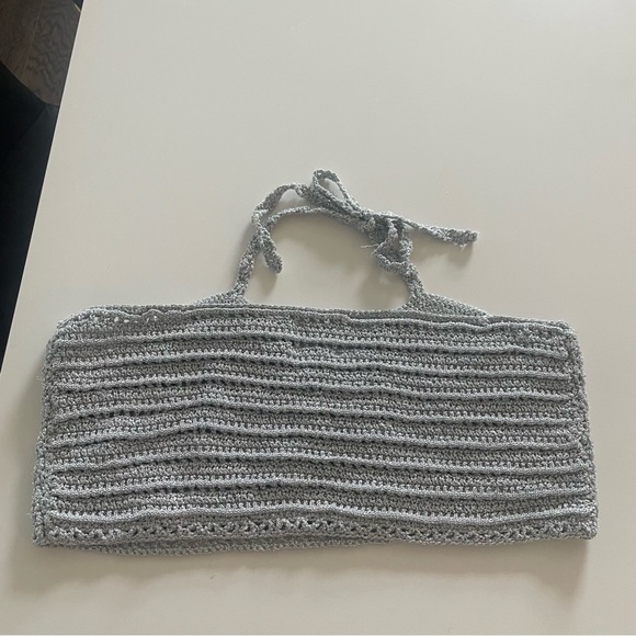 ASOS Crochet Bralette in Metallic Yarn Silver - Picture 3 of 5